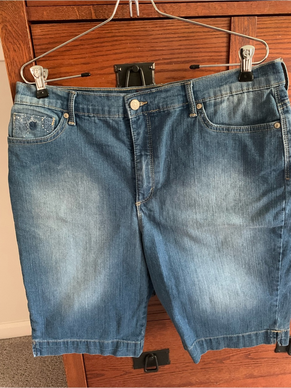 Gloria Vanderbilt Women's Blue Denim Bermuda Shorts